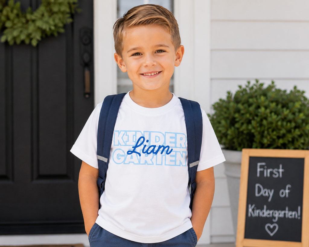 Kids School Grade With Name Tee