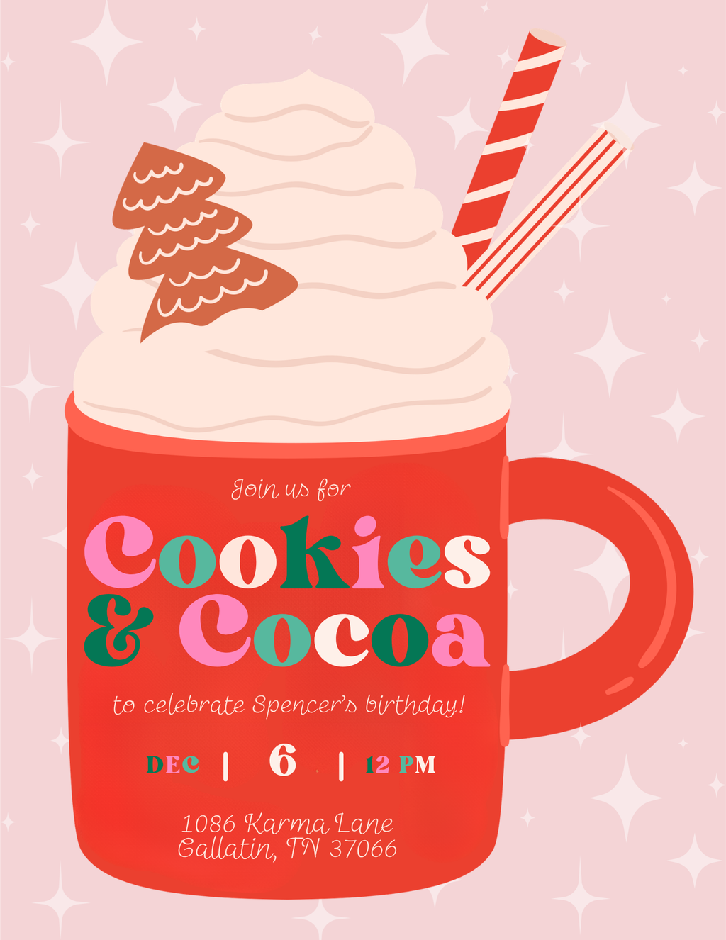 Cookies and Cocoa Invitation