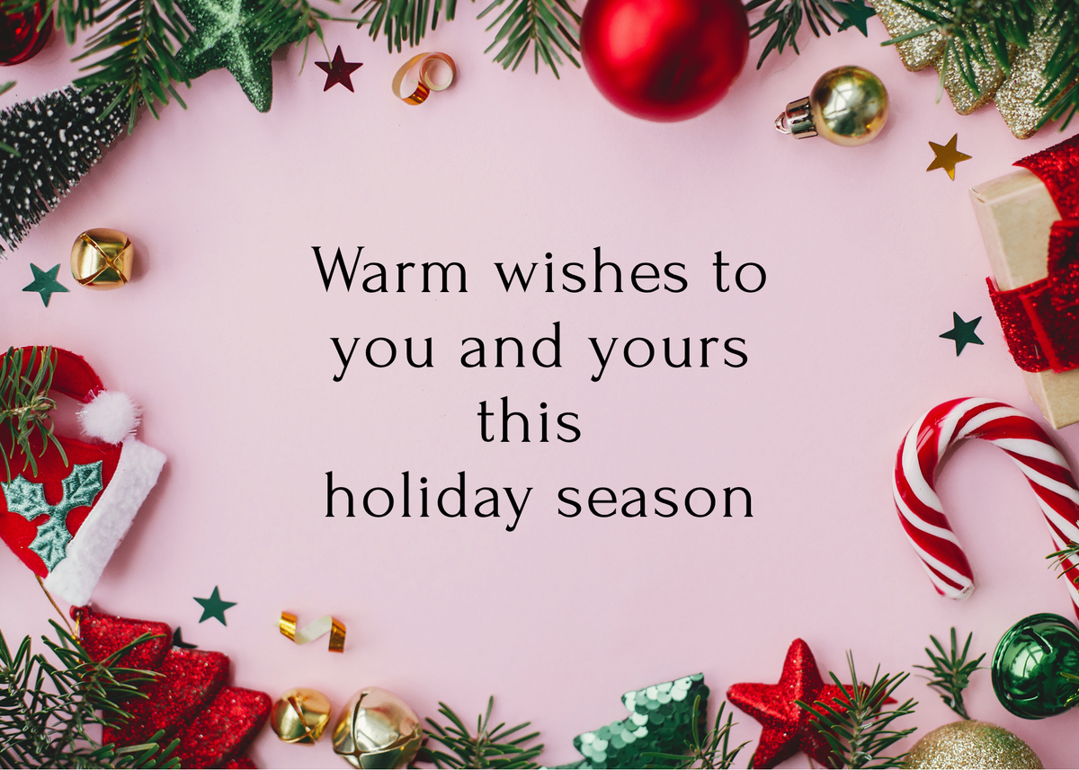 Happy Holidays 3 Picture Ornaments and Greenery Card