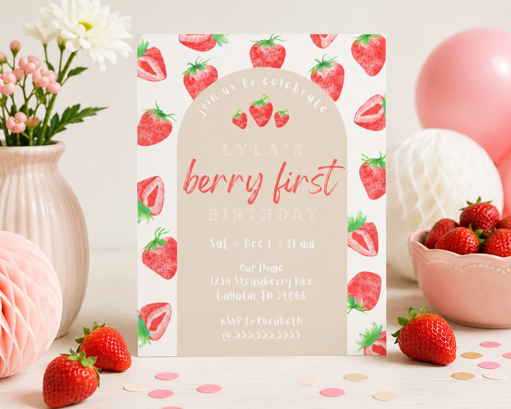 Berry First Birthday Invitation