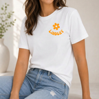Women's Cropped Tee with Daisy and Name