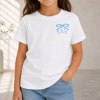 Girls Monogram with bow Tee